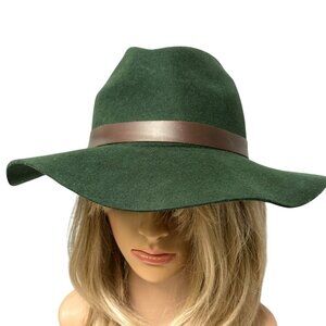 Wyeth Rancher Hat Hunter Green 100 % Wool  Womens Fedora Felt One Size